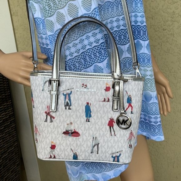 Michael Kors Jet Set Girls XS Convertible Satchel Bright White - Picture 1 of 16